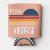 Vintage 1986 Retro Stripe Sun 40th Birthday Dosenkühler (Vorderseite)