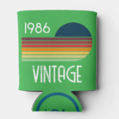 Vintage 1986 Retro Stripe Sun 40th Birthday Dosenkühler (Rückseite)