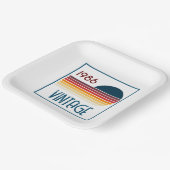 Vintage 1986 Retro Stripe Sun 40th Birthday Pappteller (Gewinkelt)