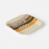 Vintage 1986 Retro Stripes Brown Tan Vintage Pappteller (Gewinkelt)