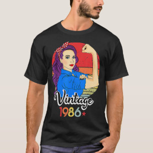 Vintage 1986 Strong Women 35. Geburtstag Retro Geb T-Shirt