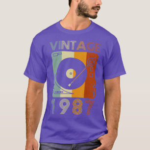 Vintage 1987 Retro Plattenspieler Geburtstag Vinyl T-Shirt