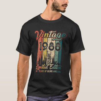 Vintage 1988 34. Geburtstagsgeschenke 34 Jahre Sei T-Shirt