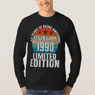 Vintage 1990 Legendärer 33. Geburtstag T-Shirt