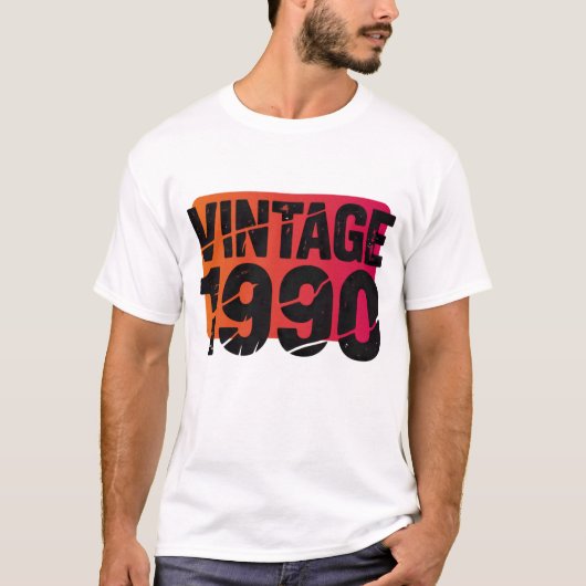 Vintage 1990 Retro Sunset Distressed Graphic T-Shirt (Vorderseite)