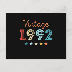 Vintage 1992 30. Geburtstag Retro-Geschenk 30 Jahr Postkarte