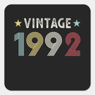 Vintage 1992 30. Geburtstagsgeschenk 30 Jahre alt Quadratischer Aufkleber