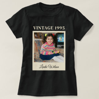 Vintage 1995 Benutzerdefiniertes Foto Geburtstagsk T-Shirt
