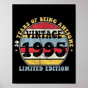 Vintage 1995 Limited Edition 30-jährig 30. Geburts Poster