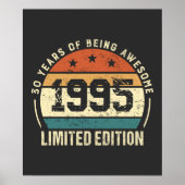 Vintage 1995 Retro 30th Birthday Gift   Poster (Vorne)