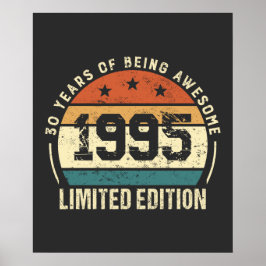 Vintage 1995 Retro 30th Birthday Gift Poster