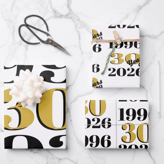 Vintage 1996 Meilenstein 30. Geburtstag   Geschenkpapier Set (Vorderseite)