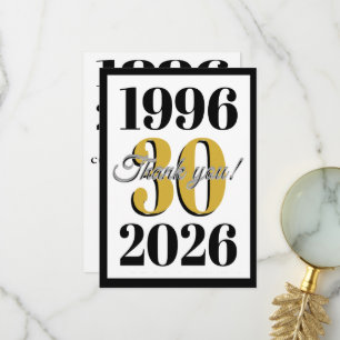 Vintage 1996 Milestone 30. Geburtstag   Dankeskarte