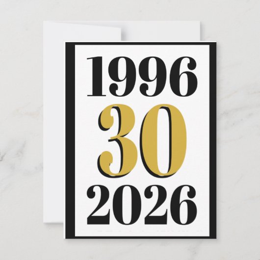 Vintage 1996 Milestone 30th Birthday Einladung (Vorderseite)