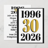 Vintage 1996 Milestone 30th Birthday Einladung (Vorne/Hinten)