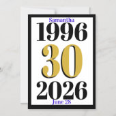 Vintage 1996 Milestone 30th Birthday   Magneteinladung (Vorderseite)