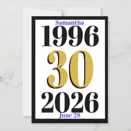 Vintage 1996 Milestone 30th Birthday   Magneteinladung