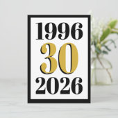 Vintage 1996 Milestone 30th Birthday   Menükarte (Stehend Vorderseite)