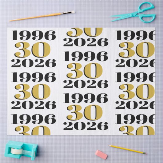 Vintage 1996 Milestone 30th Birthday   Seidenpapier (Basteln)