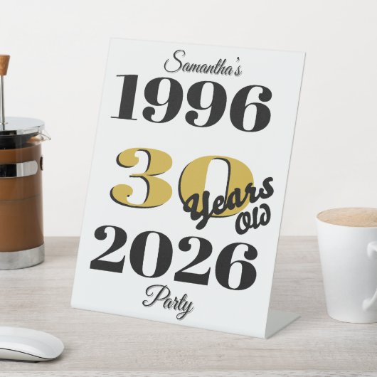 Vintage 1996 Milestone 30th Birthday Sockelschild (In SItu)