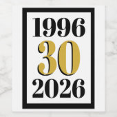 Vintage 1996 Milestone 30th Birthday Weinetikett (Einzelnes Label)