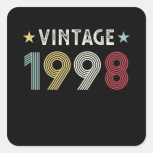 Vintage 1998 30. Geburtstagsgeschenk 30 Jahre alt Quadratischer Aufkleber