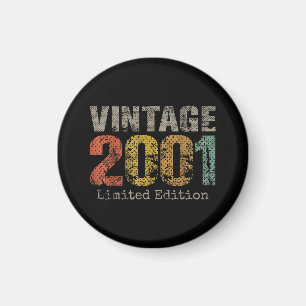 Vintage 2001 Text 25. Geburtstagsgeschenk Männer F Magnet