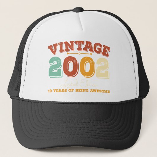 Vintage 2002 ,19 YEARS OF BEING AWESOME Truckerkappe (Vorderseite)