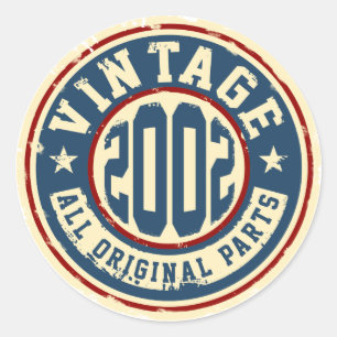 Vintage 2002 Alle Originalteile Runder Aufkleber