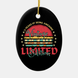 Vintage 2002 Limited Edition 21 Jahre alte 21. Keramik Ornament