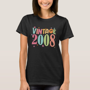 Vintage 2008 14 Jahre alt 14. Geburtstag Groovy T-Shirt