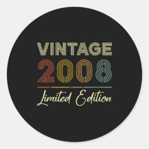 Vintage 2008 Limited Edition 18-jährig 18. Geburts Runder Aufkleber