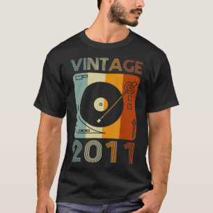 Vintage 2011 Retro Plattenspieler Geburtstag Vinyl T-Shirt