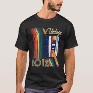 Vintage 2012 Kassettenband Bleistift Retro Klassik T-Shirt