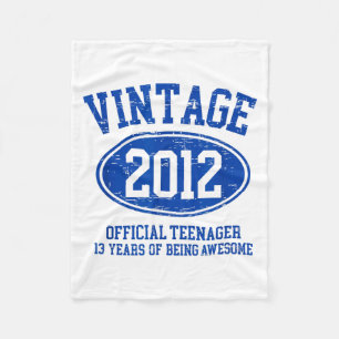 Vintage 2012 Offizieller Teenager 13. Geburtstag 1 Fleecedecke