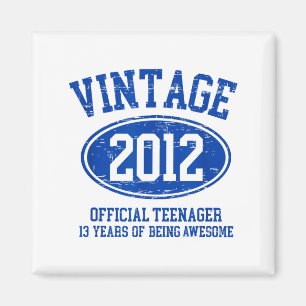 Vintage 2012 Offizieller Teenager 13. Geburtstag 1 Magnet