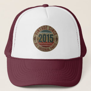 VINTAGE 2015 GEBURTSTAGSGESCHENK LKW-Fahrer-MÜTZE Truckerkappe