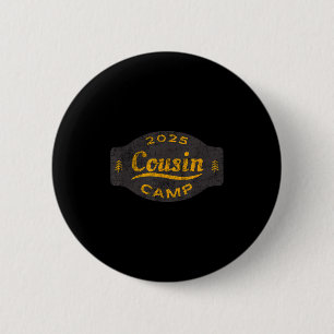 Vintage 2025 Cousin Camp Logo - Lustiger Sommer Fa Button