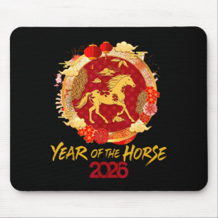 Vintage 2026 Chinesisches Neujahr des Pferdes Mousepad