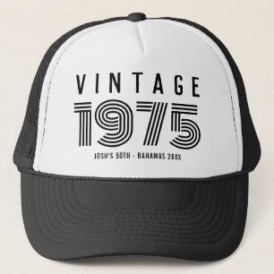 Vintage 20. 30. 40. 50. 60. Geburtstagsparty Truckerkappe
