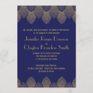Vintage 20er Jahre Art-Deco-Hochzeit Einladung