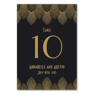 Vintage 20er Jahre Art Deco Scallop Hochzeit Tisch Tischnummer