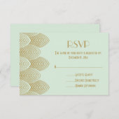 Vintage 20er Jahre Art Deco Scalloped Wedding RSVP (Vorne/Hinten)