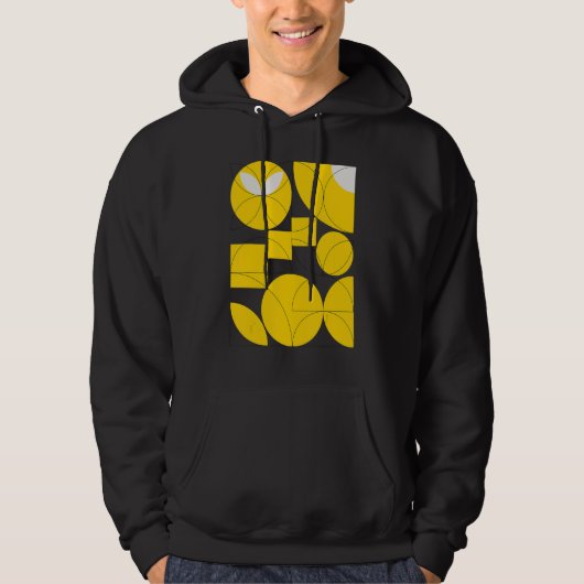 Vintage 20s Geometric Yellow Shapes Retro Abstract Hoodie (Vorderseite)