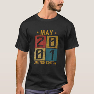 Vintage 21. Geburtstag Mai 2001 Geboren in 2001 21 T-Shirt