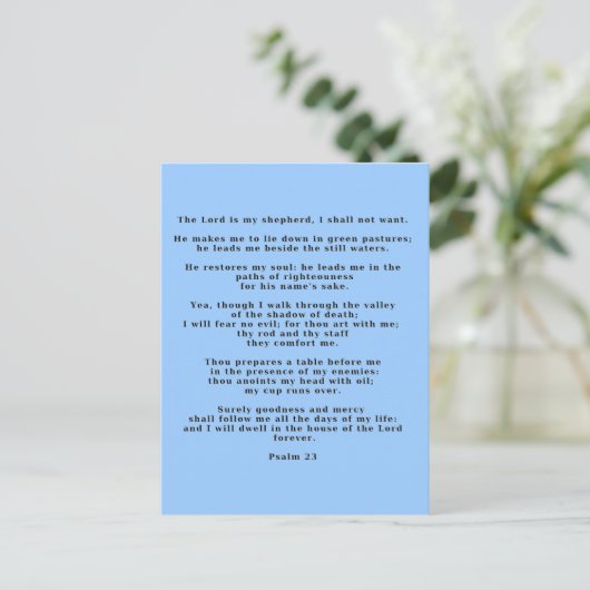 Vintage 23. Psalm Postkarte (Stehend Vorderseite)