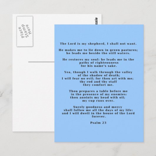 Vintage 23. Psalm Postkarte (Vorne/Hinten)