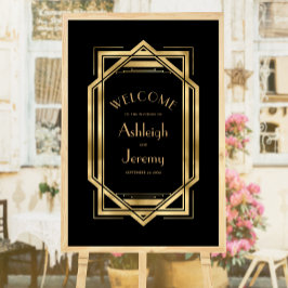 Vintage 24-x36-Schwarze-Gold-Hochzeit im Deko der 