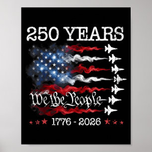 Vintage 250 Jahre 1776-2026 Flagge USA Kampfjets Poster