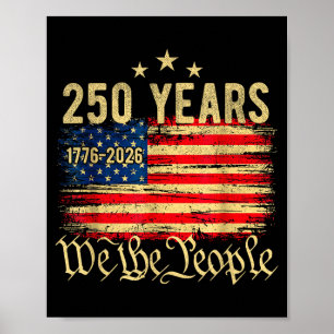 Vintage 250 Jahre amerikanische Flagge 250. Jubilä Poster
